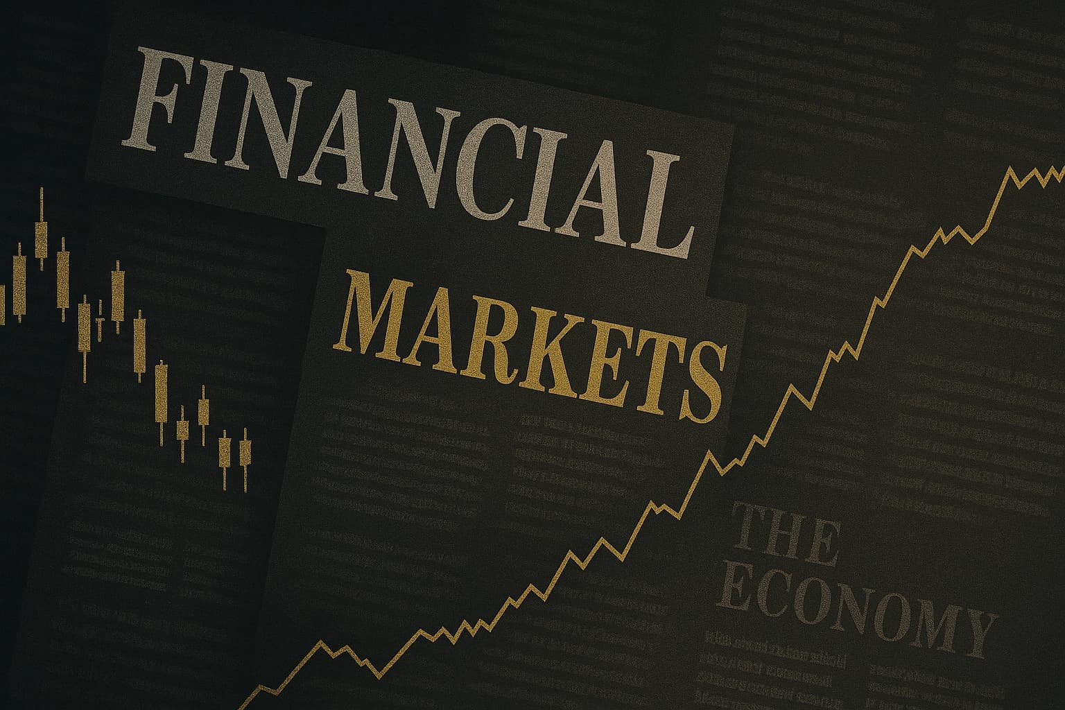 A chaotic collage representing market noise